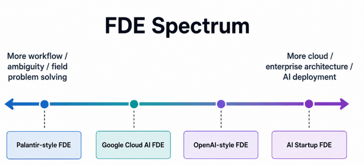 FDE Spectrum from Palantir-style workflow problem solving to AI startup cloud deployment